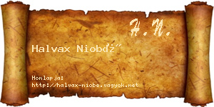 Halvax Niobé névjegykártya